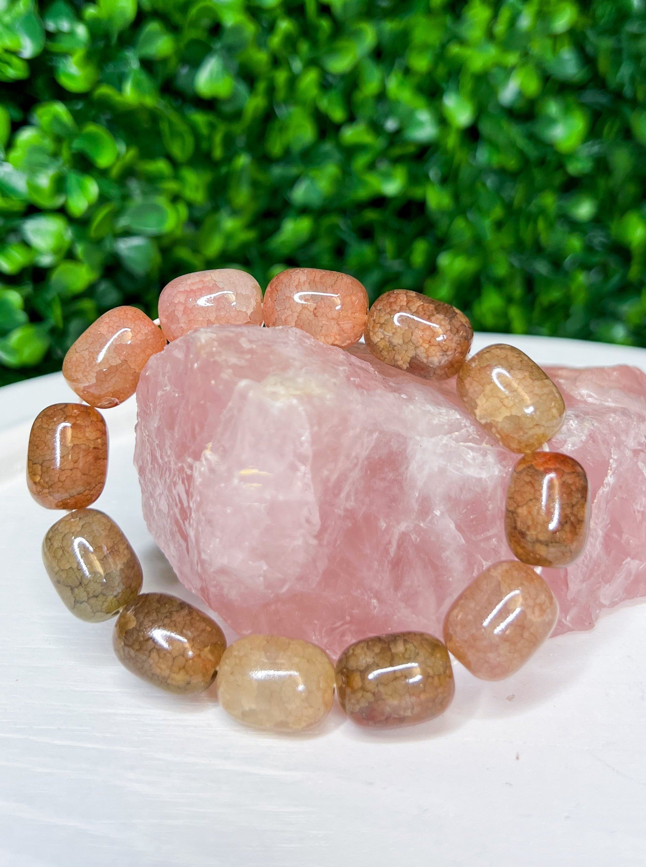 Cracked Stone Stretch Bracelet - Brown *Final Sale*