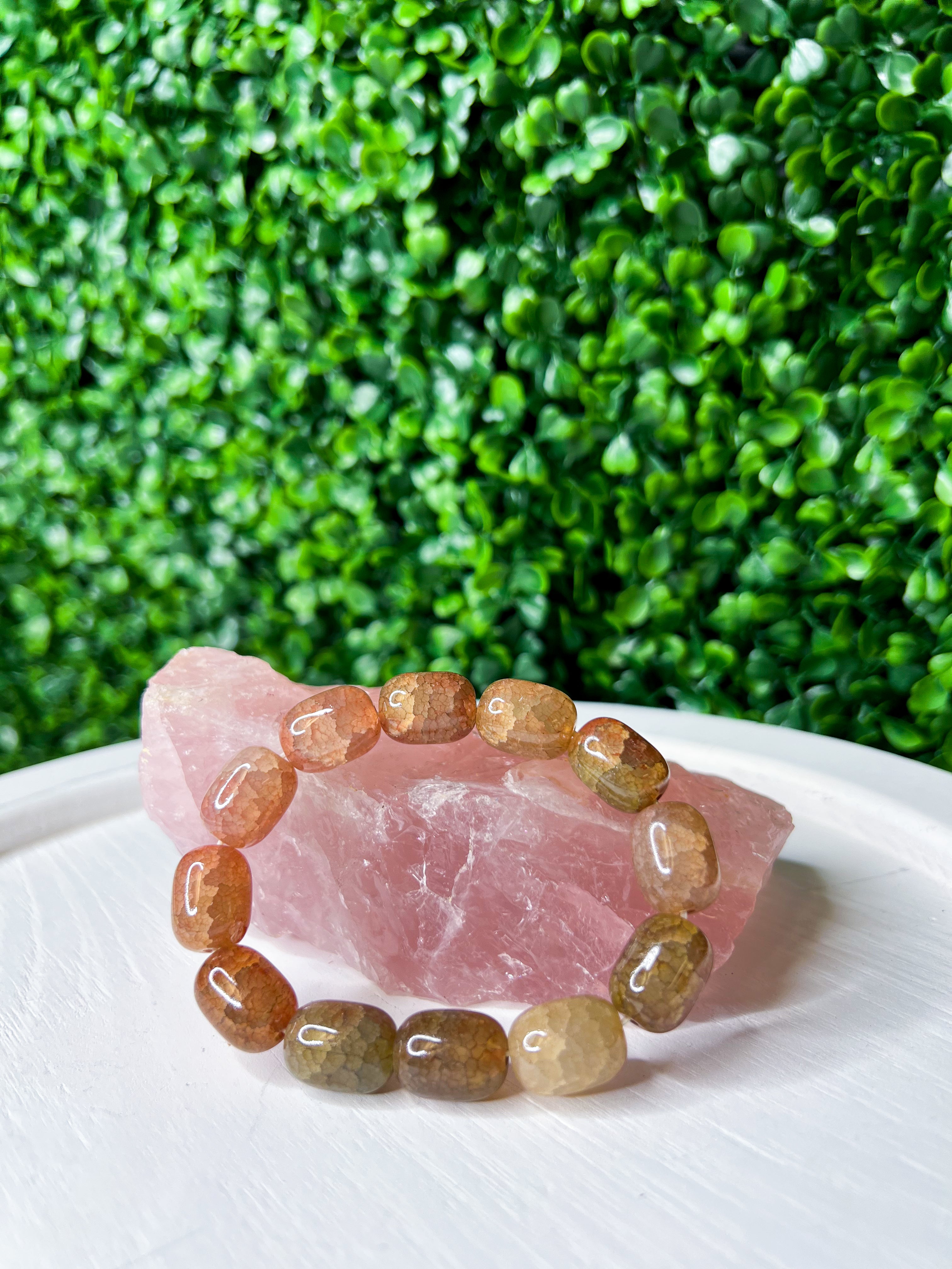 Cracked Stone Stretch Bracelet - Brown *Final Sale*