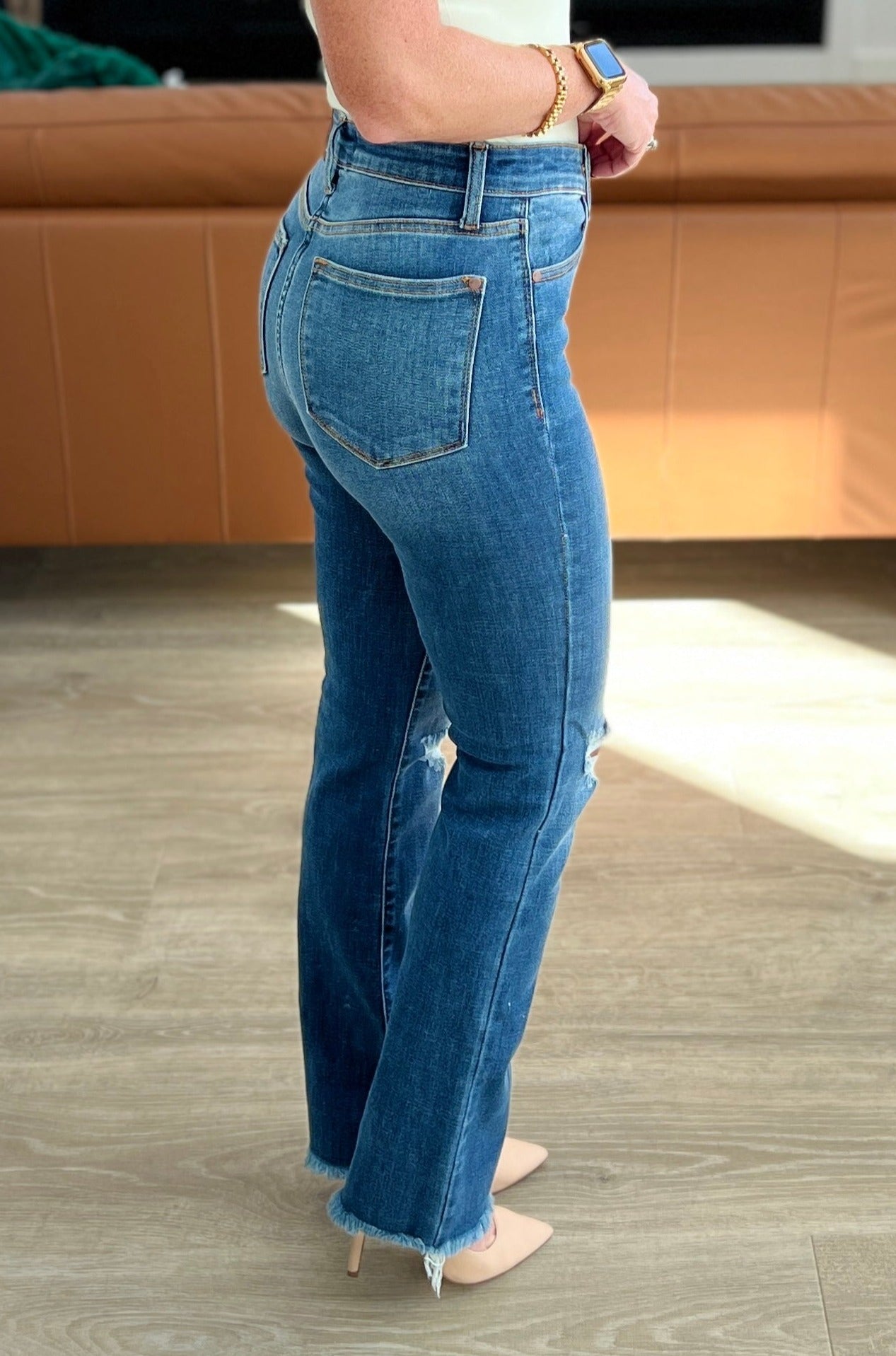 High Rise Distressed Straight Judy Blue Jeans
