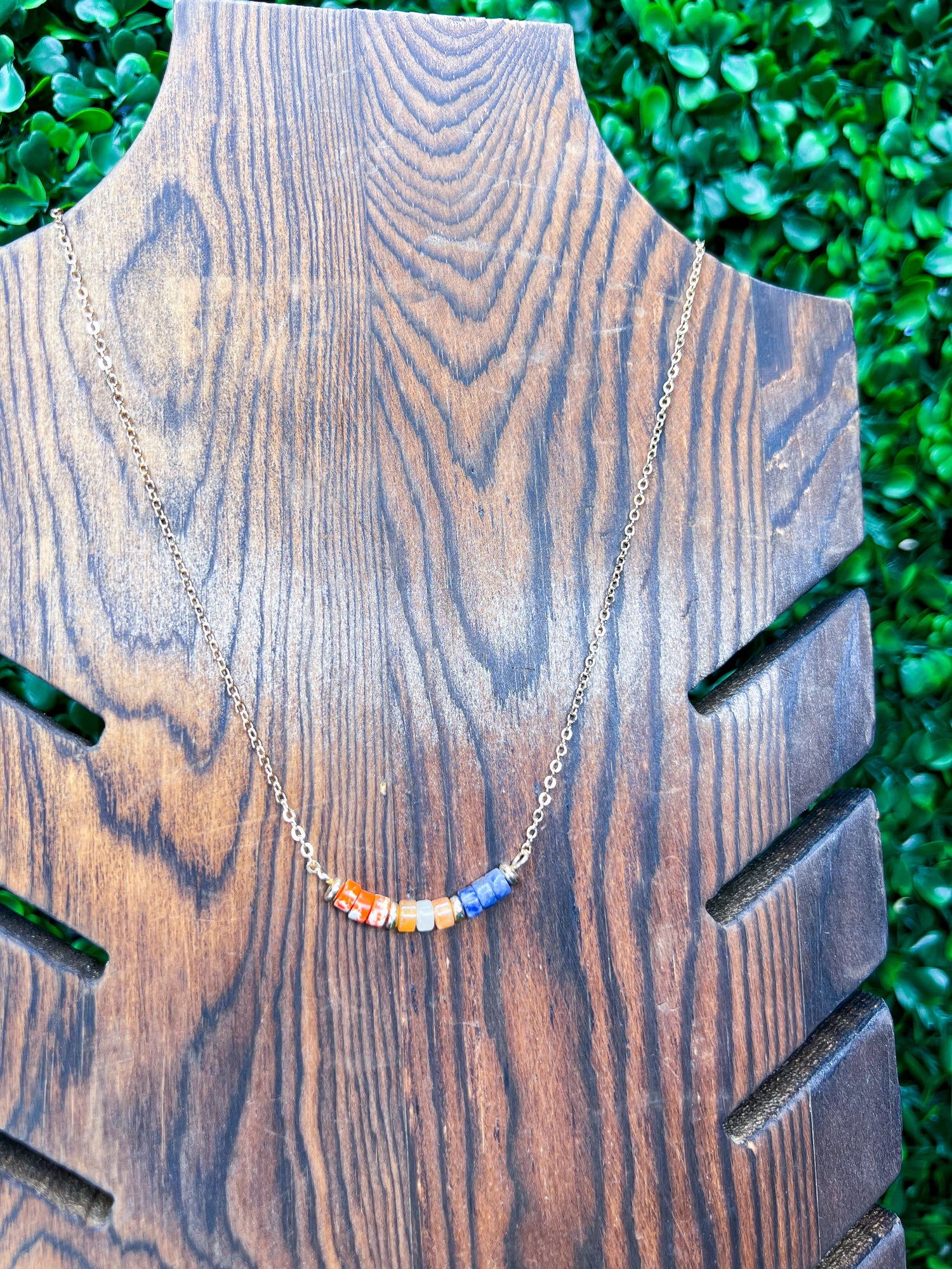 Natural Stone Necklace - Blue/Red *FINAL SALE*