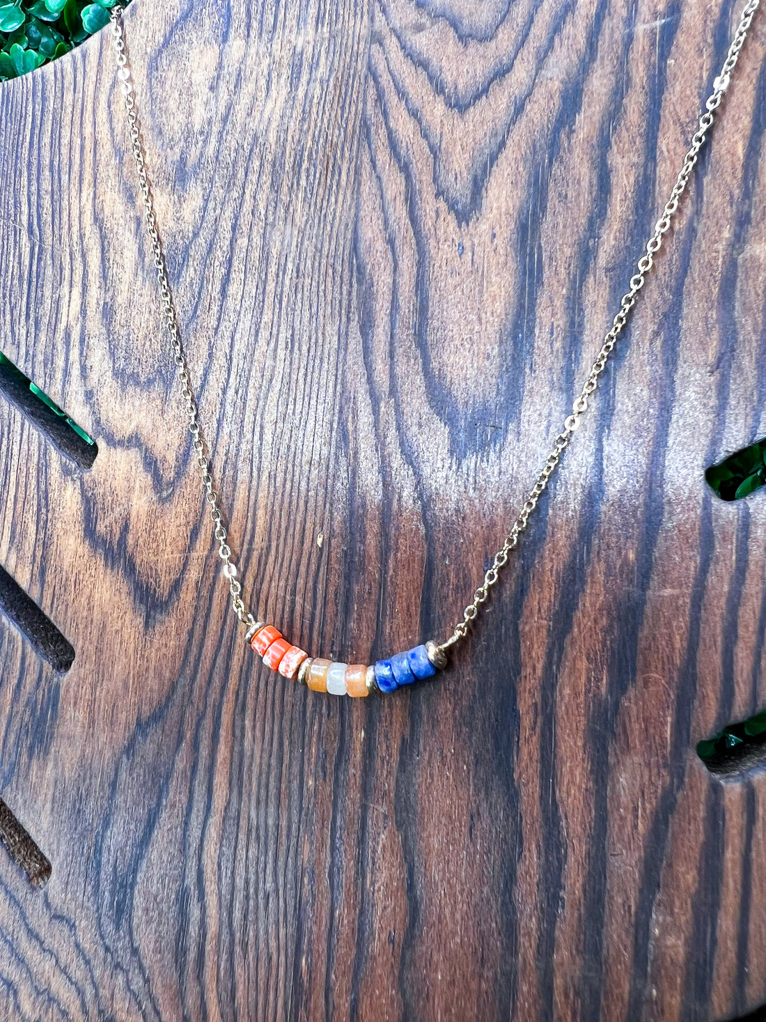 Natural Stone Necklace - Blue/Red *FINAL SALE*