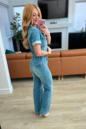 Short Sleeve Denim Judy Blue Jumpsuit