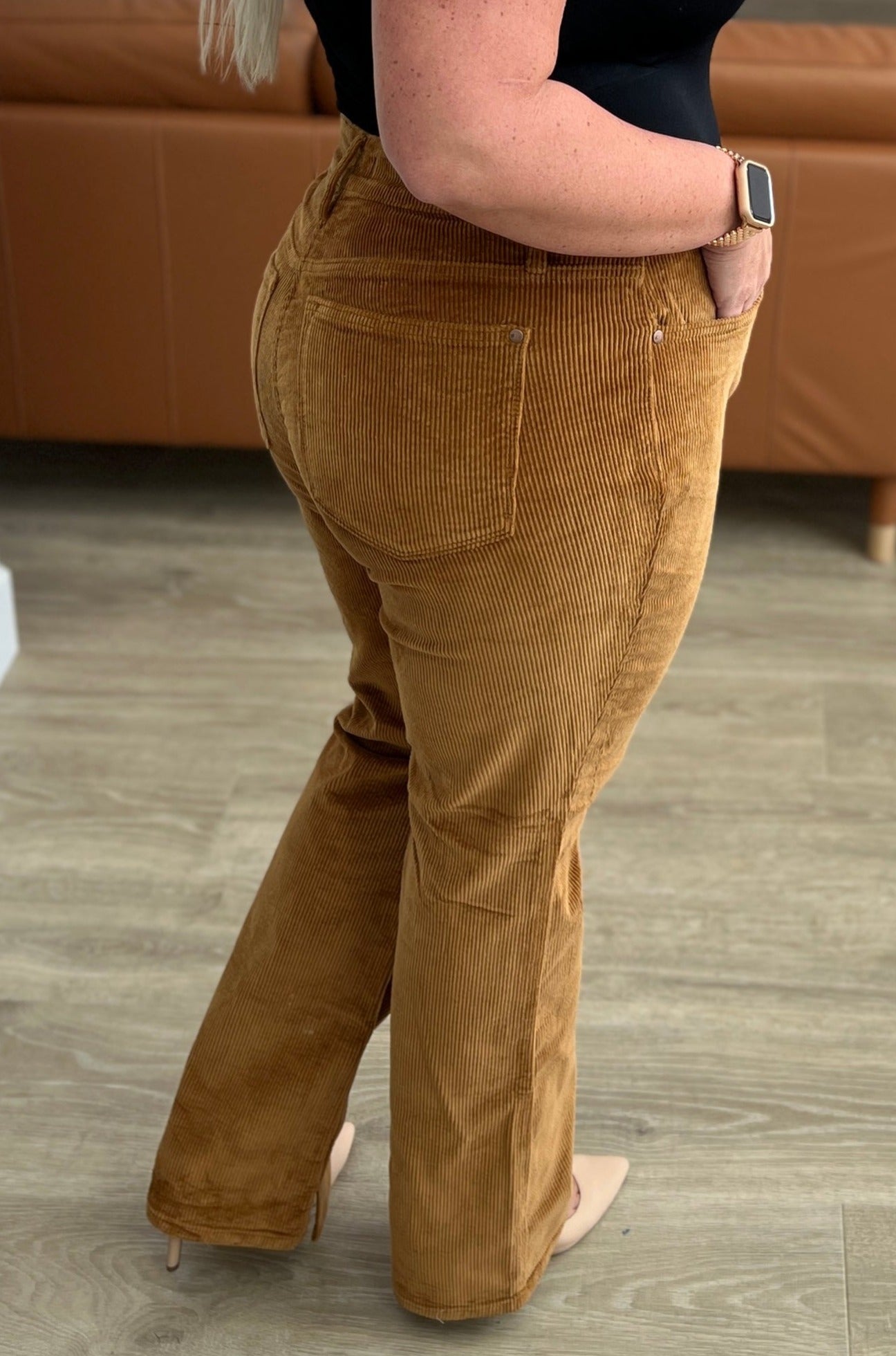 Bootcut Corduroy Judy Blue Pants in Camel