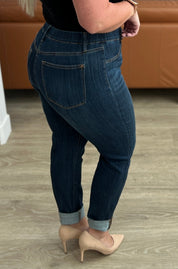 High Rise Pull On Double Cuff Slim Judy Blue Jeans