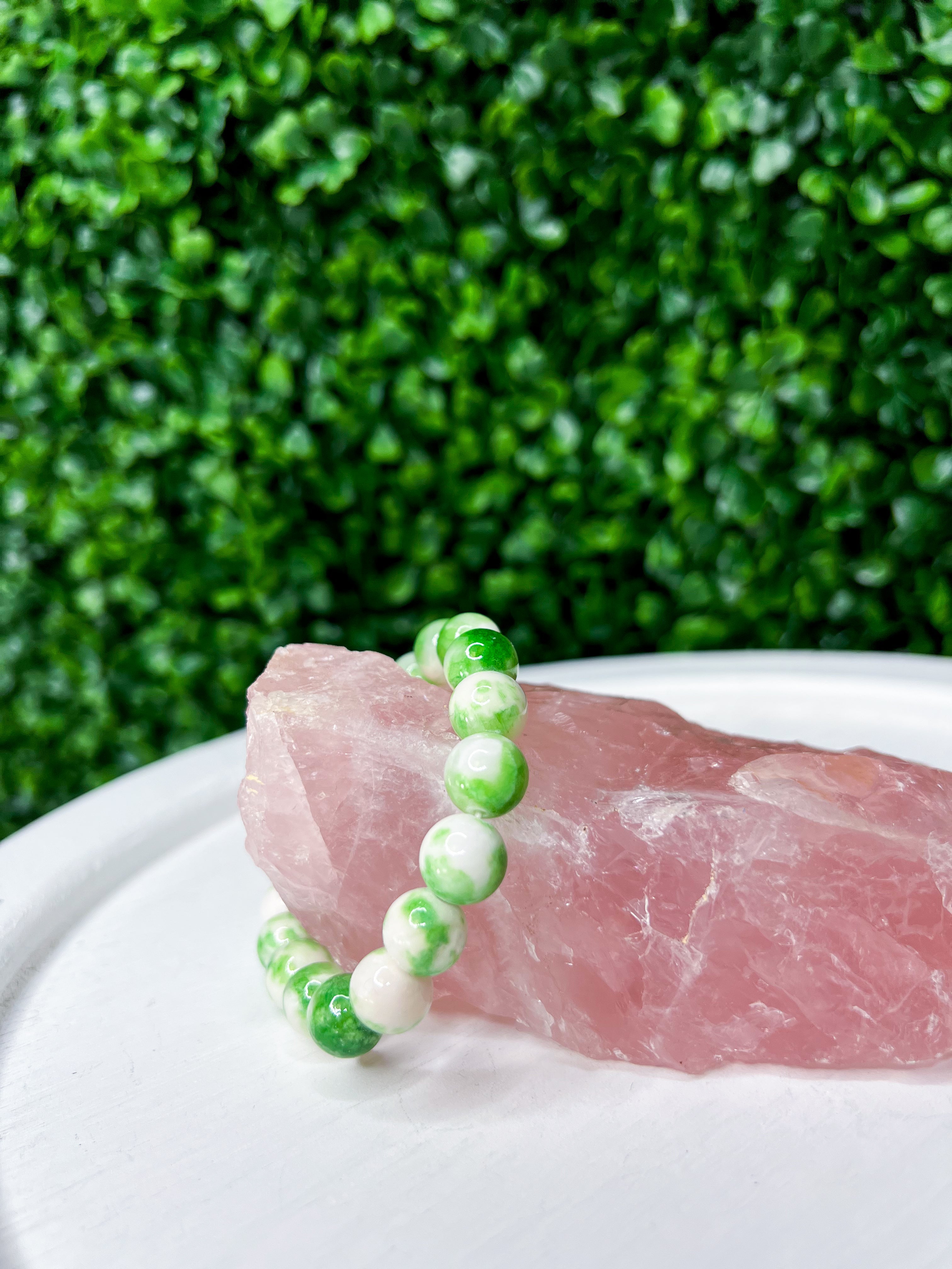 Semi Precious 10mm Persian Jade Stretch Bracelet - Green *FINAL SALE*