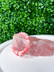Semi Precious 10mm Persian Jade Stretch Bracelet - Pink *FINAL SALE*