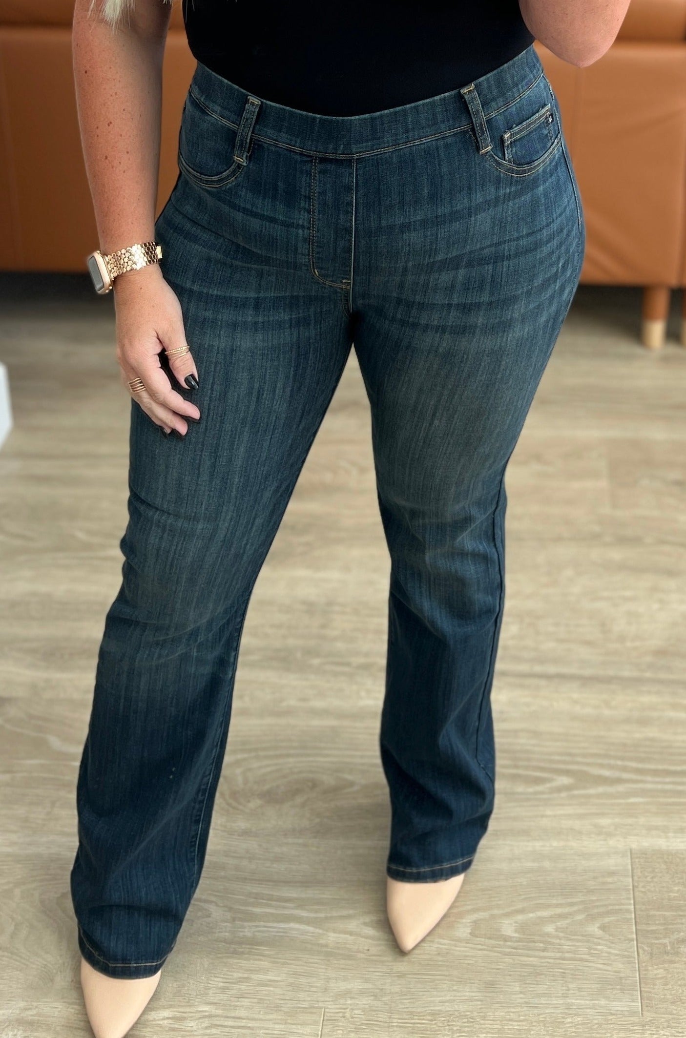 High Rise Pull On Slim Bootcut Judy Blue Jeans